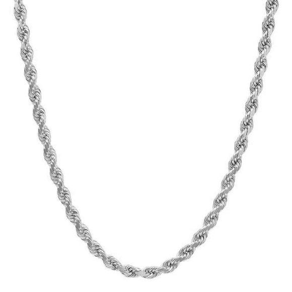 Silver 5mm Rope Chain Necklace*Dainty Everyday Waterproof Sweatproof Tarnish Fre - Picture 1 of 4
